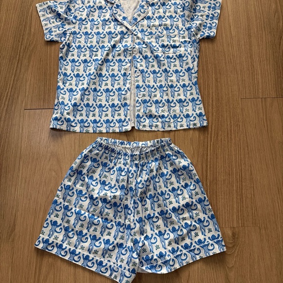 Monkey 🐵 set pajamas top short new size M women Patterned Pajama Set New - Picture 2 of 6